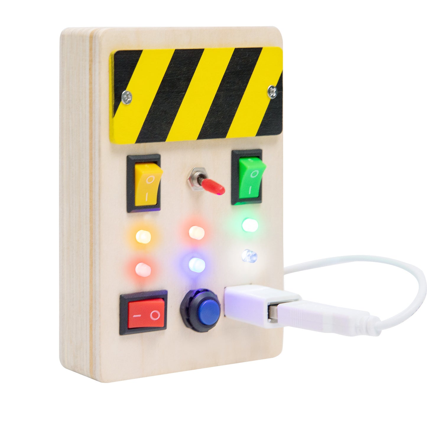Wooden Power LED-Light Busy Board