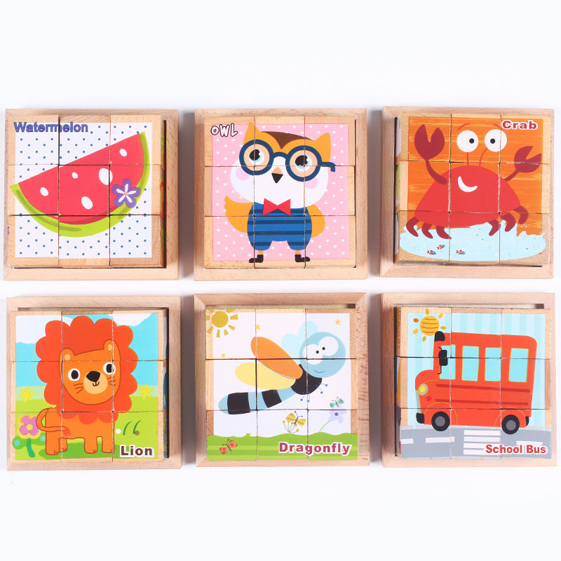 Six-faced Cube Wooden Jigsaw Puzzle