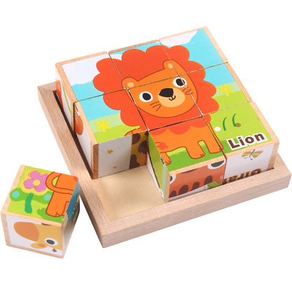 Six-faced Cube Wooden Jigsaw Puzzle