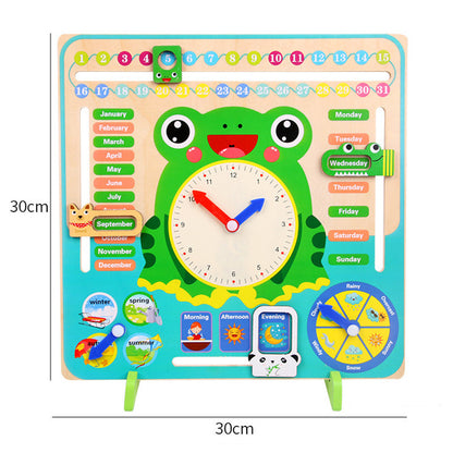 English Wooden Calendar Clock Toy