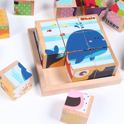 Six-faced Cube Wooden Jigsaw Puzzle
