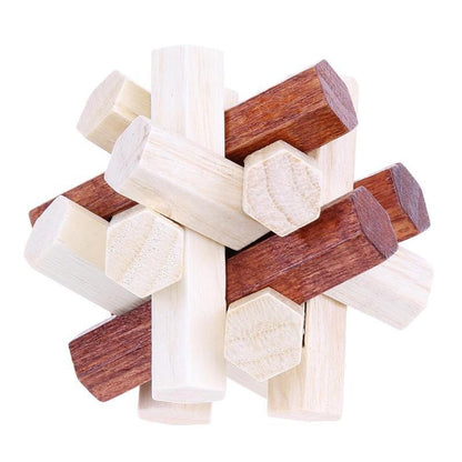 3D Wooden Puzzles in Geometric Shape