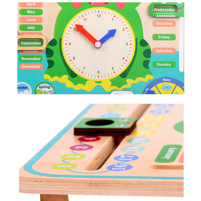 English Wooden Calendar Clock Toy