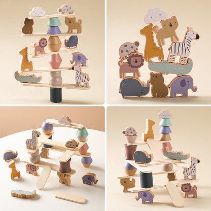 Wood Animal Stacking Balance Game