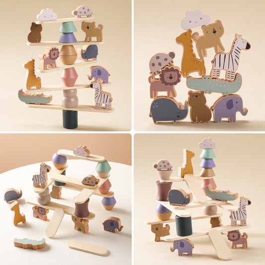 Wood Animal Stacking Balance Game