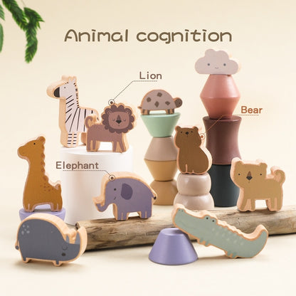 Wood Animal Stacking Balance Game